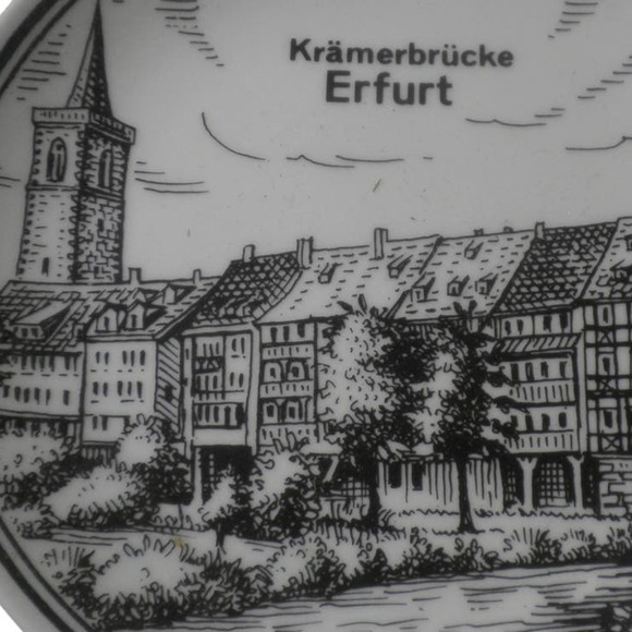 Theo Kohn Porcelain Plate, 7.5"D Krämerbrücke, Merchant's Bridge, Erfurt Germany - Picture 4 of 6